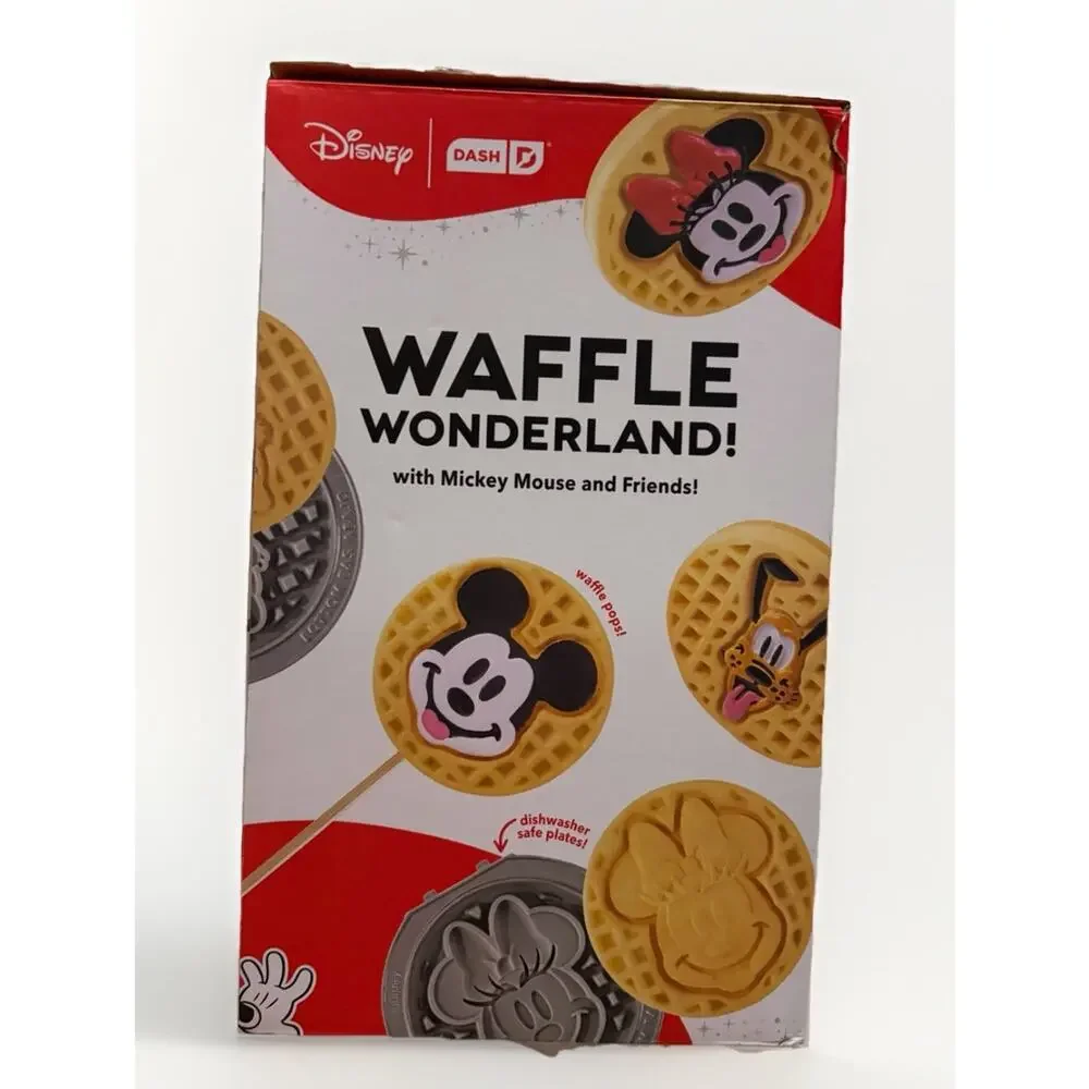 Disney Dash Multimaker Mini Waffle Maker System Mickey Minnie Pluto Plates 4”